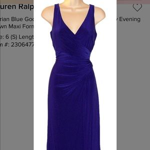 Goddess Draped Faux-wrap Evening Gown Maxi Dress